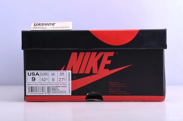  Leather Jordan 1 Retro 555088-140 High UNC 0924